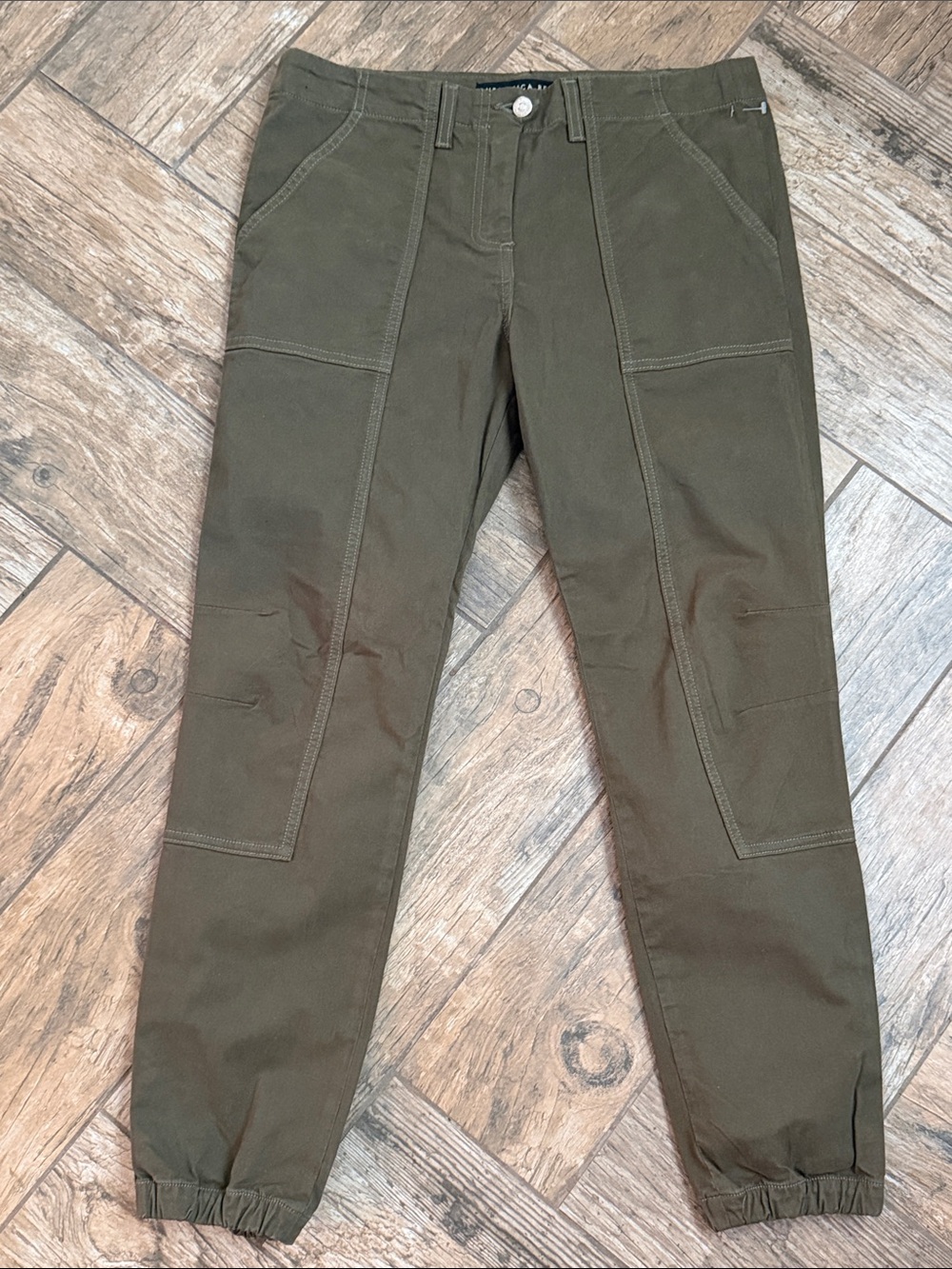VERONICA BEARD Field Cargo Pants Joggers Army Green Mid-Rise Size 28 Cotton